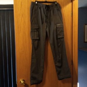 Mens bvvu pants elastic drawstring pullon Waist charcoal sz med 29 inseam